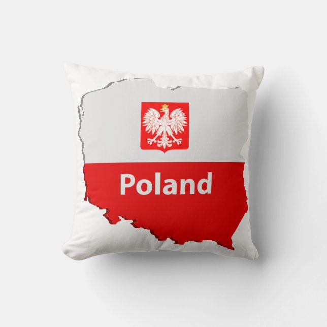 Poland map throw pillow (Front)