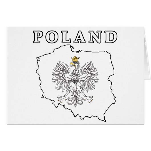 Poland Map With Eagle Cards (Front Horizontal)