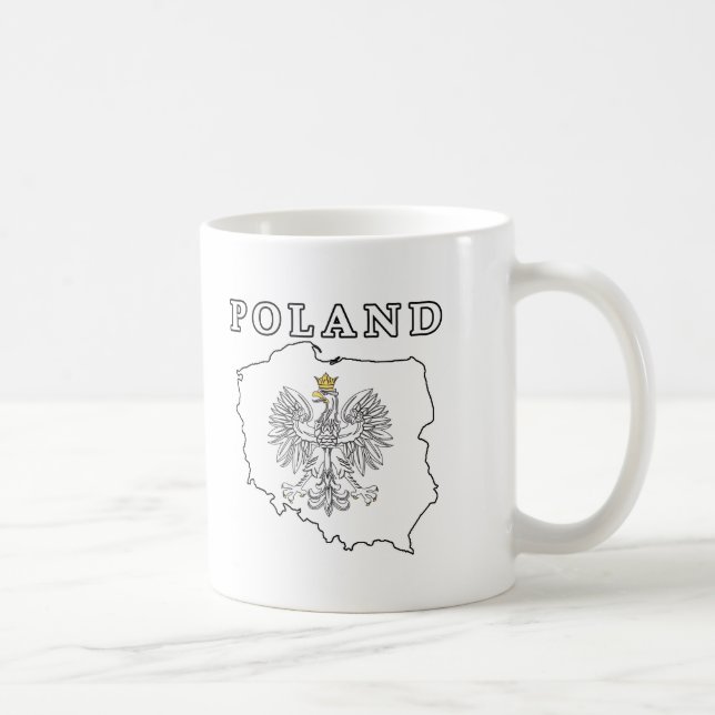 Poland Map With Eagle Coffee Mug (Right)
