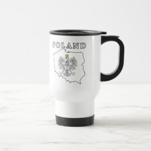 Poland Map With Eagle Travel Mug