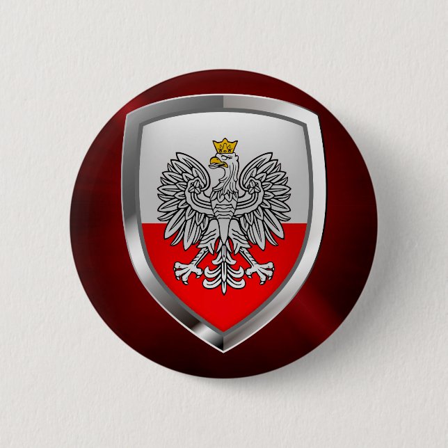 Poland Metallic Emblem Button (Front)