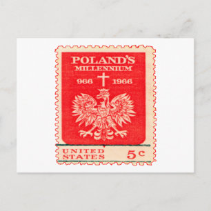 Poland Millennium Stamp Postcard