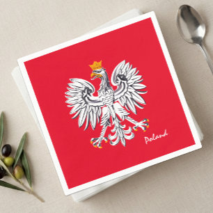 Poland Napkins, Polish flag, Eagle, party /sports Napkins