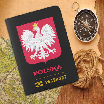 Poland Passport  Polish Coat Of Arms  Flag Passport Holder by FlagMyWorld at Zazzle