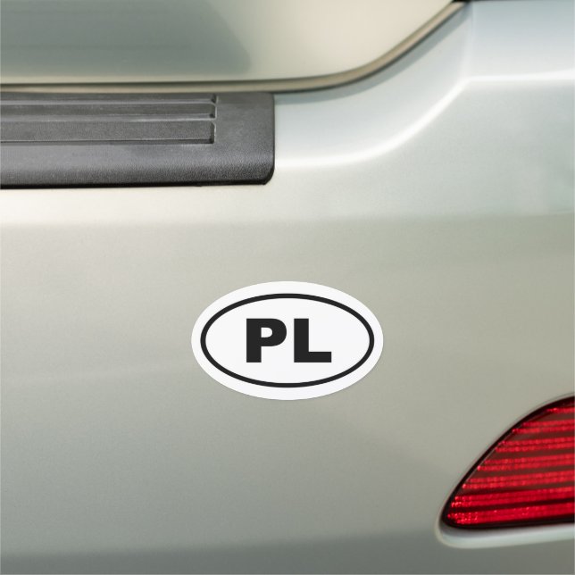Poland PL European Oval Car Magnet (In Situ)