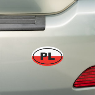 Poland PL European Oval Car Magnet