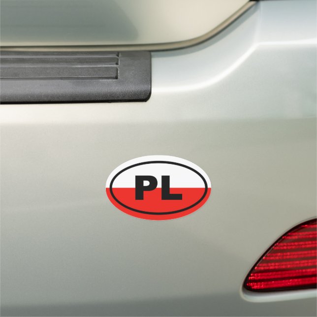 Poland PL European Oval Car Magnet (In Situ)