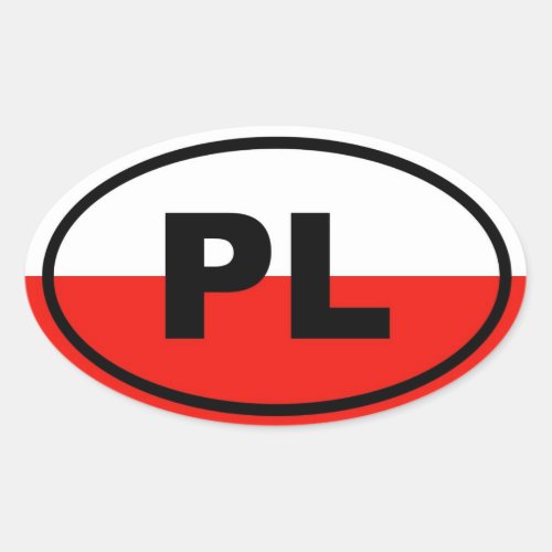 Poland PL European Oval Sticker
