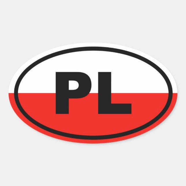 Poland PL European Oval Sticker (Front)