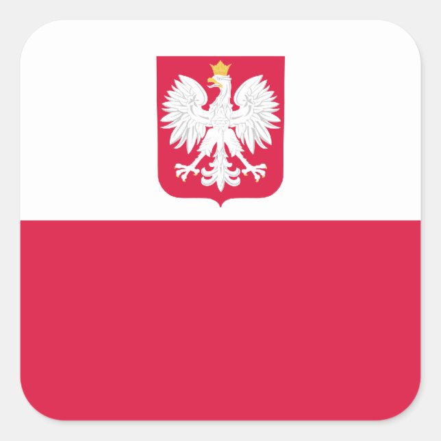 Poland/Pole/Polish Flag Square Sticker (Front)