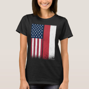 Poland Polish American Flags Proud USA Poland T-Shirt