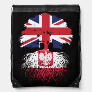 Poland Polish British UK United Kingdom Britain Drawstring Bag
