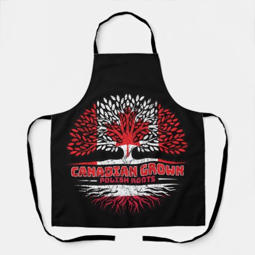 Poland Polish Canadian Canada Tree Roots Flag Apron