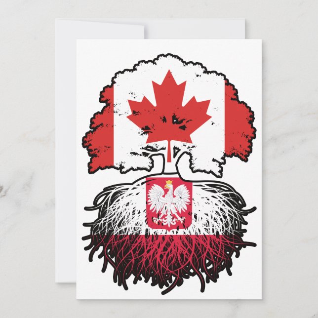 Poland Polish Canadian Canada Tree Roots Flag Invitation (Front)