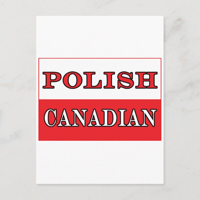 Poland Polish Canadian Flag Postcard (Front)
