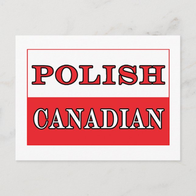 Poland Polish Canadian Flag Postcard (Front)