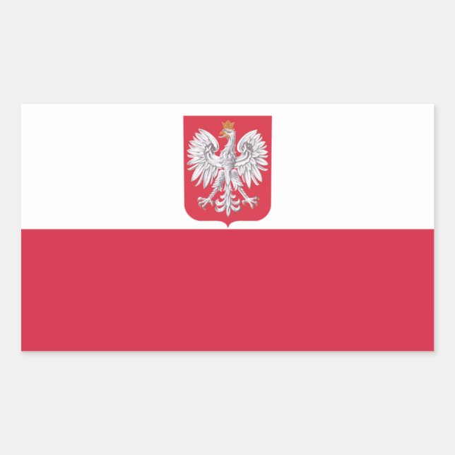 Poland Polish Eagle Crest Rectangular Sticker (Front)