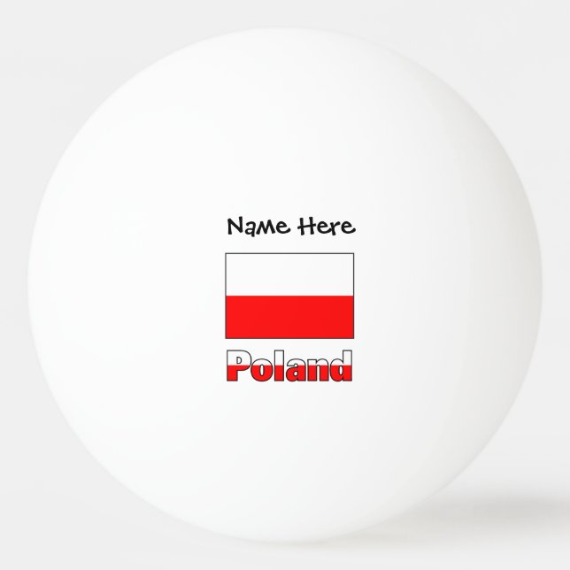 Poland Polish Flag Black Personalization  Ping Pong Ball (Front)