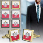 Poland & Polish Flag fashion, business /sports Cufflinks<br><div class="desc">Cufflinks/Shirt Studs: Polish Flag & Eagle,  Poland fashion - love my country,  travel,  holiday,  national patriots / sports fans</div>