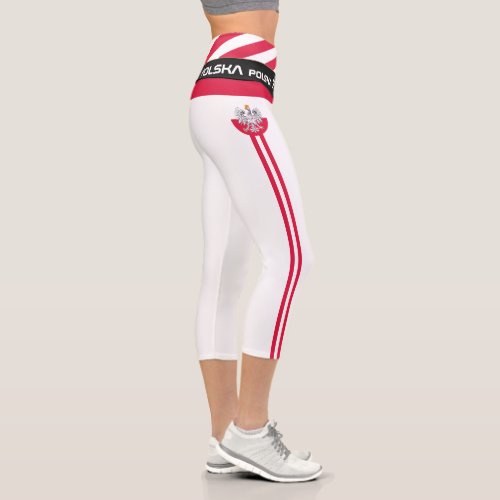 Poland  Polish Flag fashion Fitness Sports  Capri Leggings