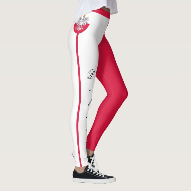 Poland & Polish Flag fashion, travel/ sport fans H Leggings (Right)