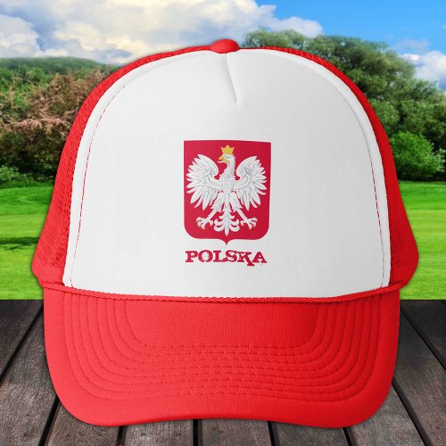 Poland  Polish Flag Hat Eagle Herb Polski  Truck Trucker Hat