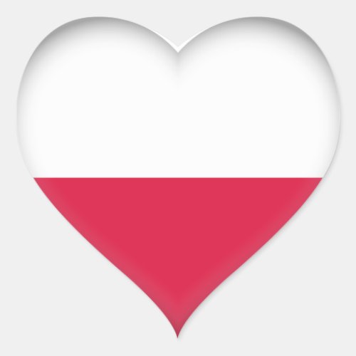 Poland Polish Flag Heart Sticker