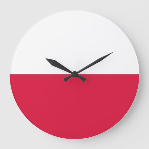 Poland Polish Flag Large Clock