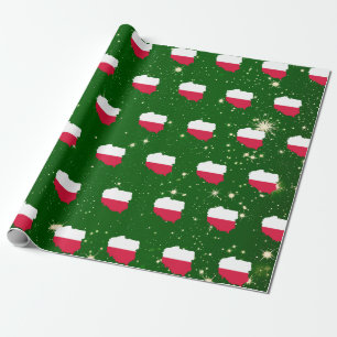 Poland Polish Flag Map Christmas Wrapping Paper