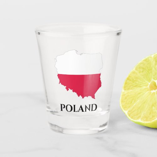 Poland Polish Flag Map Shot Glass