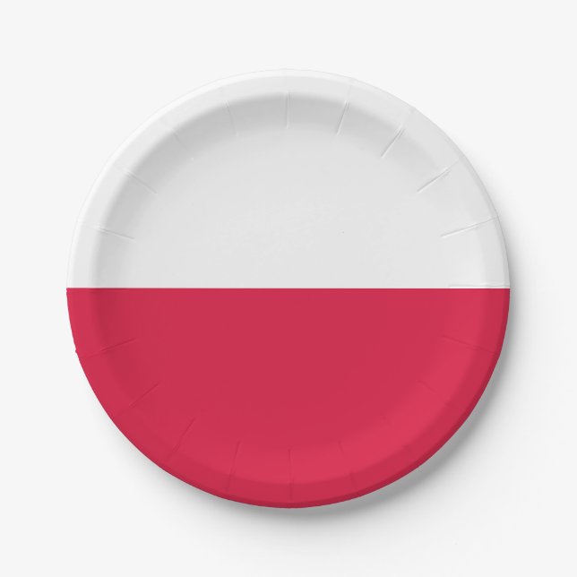 Poland (Polish) Flag Paper Plates (Front)