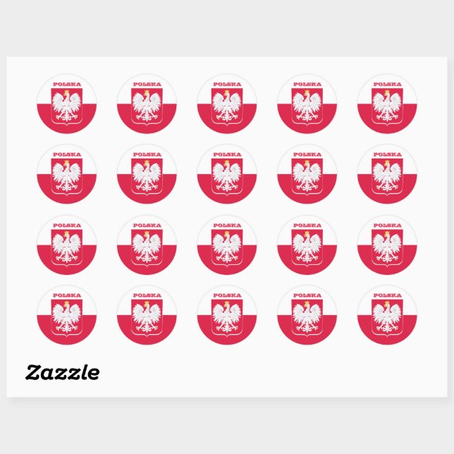 Poland & Polish flag patriots, holiday / sports Classic Round Sticker (Sheet)