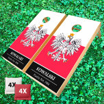 Poland &amp; Polish Flag personalized / Family fun Cornhole Set