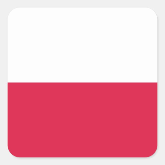 Poland (Polish) Flag Square Sticker (Front)