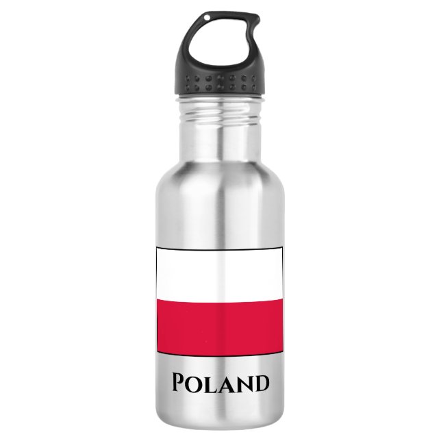 Poland (Polish) Flag Stainless Steel Water Bottle (Front)