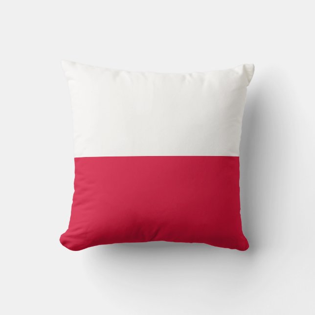 Poland (Polish) Flag Throw Pillow (Front)