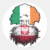 Poland Polish Irish Ireland Tree Roots Flag