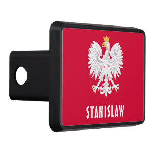 Poland Polish Red White Eagle Polska Custom Name Hitch Cover