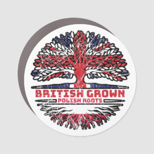 Poland Polish Uk United Kingdom British Tree Roots Car Magnet