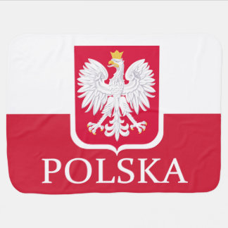 Poland Polska Flag Coat of Arms Baby Blanket