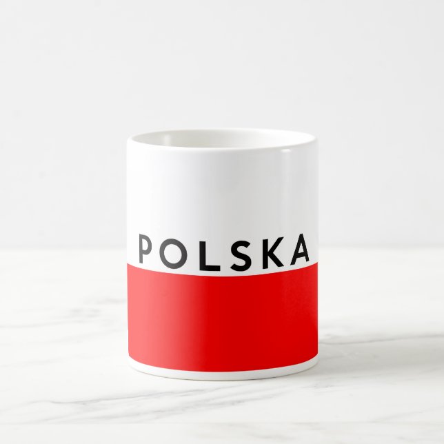 poland polska flag country polish text name coffee mug (Center)