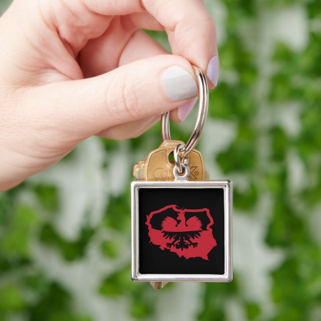 Poland Polska Flag     Keychain (Hand)