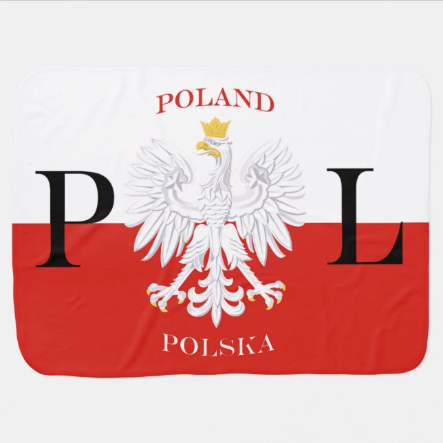 Poland Polska Flag PL Stroller Blanket (Horizontal)