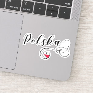 Poland Polska Heart Flag Sticker