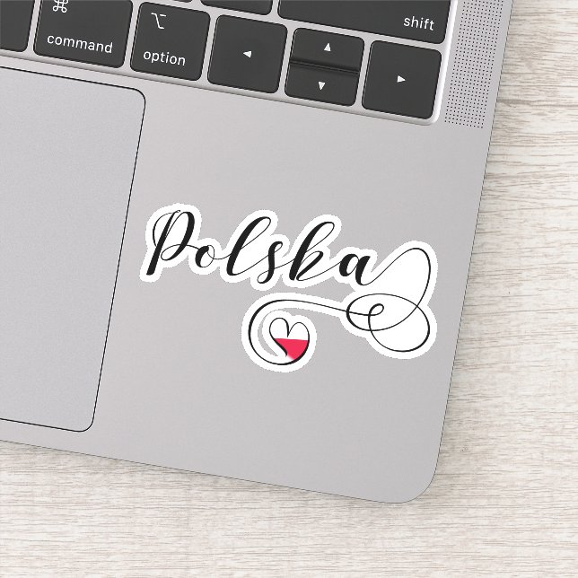 Poland Polska Heart Flag Sticker (Detail)