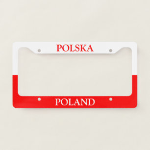 Poland Polska Polish Flag Emblem Patriotic License Plate Frame
