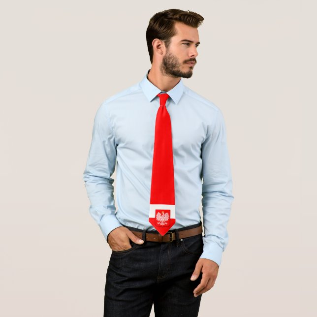 Poland Polska Polish Flag Patriotic Neck Tie (In Situ)