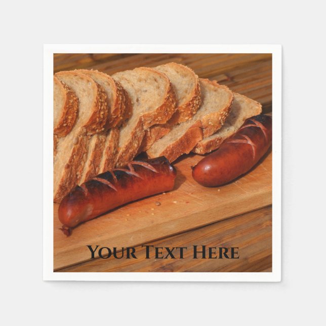 Poland Polska Polish Food Kielbasa Sausage  Napkins (Front)