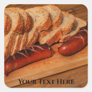 Poland Polska Polish Food Kielbasa Sausage Square Sticker