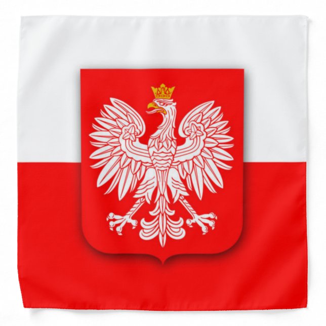 Poland Polska Red White Eagle Polish  Bandana (Front)